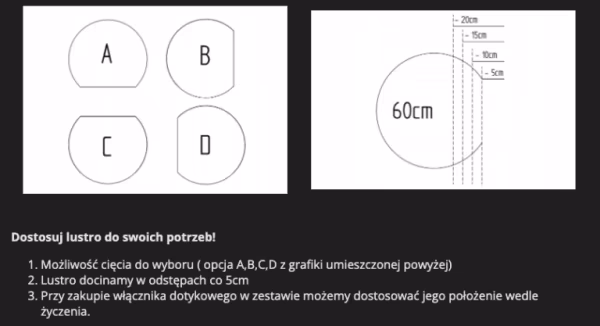 układ lustra półokrągłego