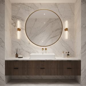 LUSTRO OKRĄGŁE KLASYCZNE ZŁOTA ALUMINIOWA RAMA