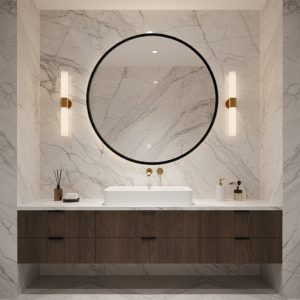 LUSTRO OKRĄGŁE KLASYCZNE CZARNA ALUMINIOWA RAMA