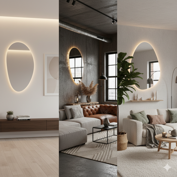 Lustro nieregularne LED Hermes na wymiar