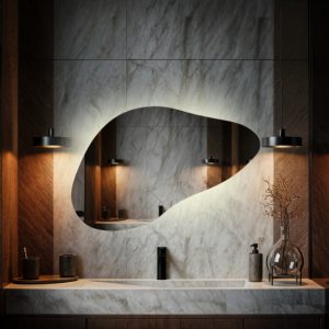 Lustro nieregularne LED Hermes na wymiar