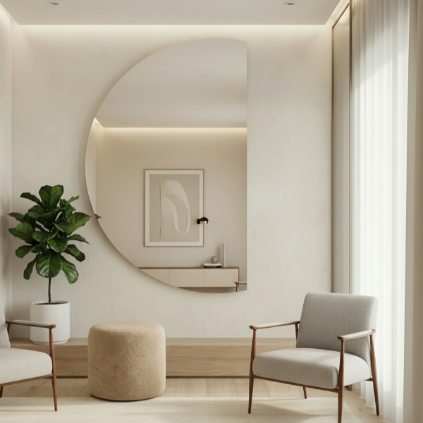 Lustro półokrągłe ścięty bok klasyczne - Mirage