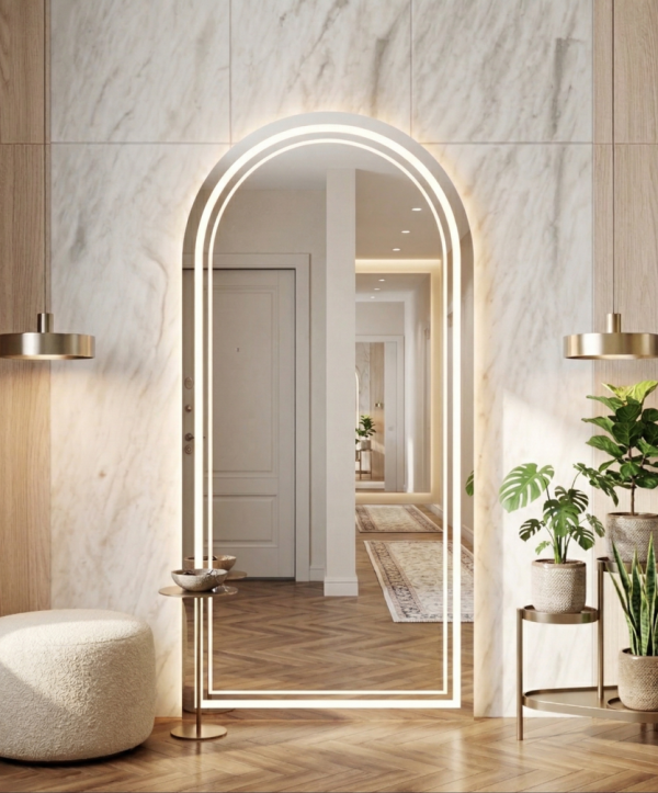 Półowalne lustro LED na wymiar Hermes