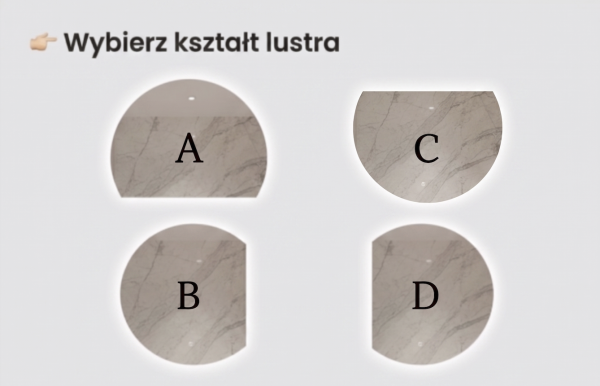 Półowalne lustro LED na wymiar Atena