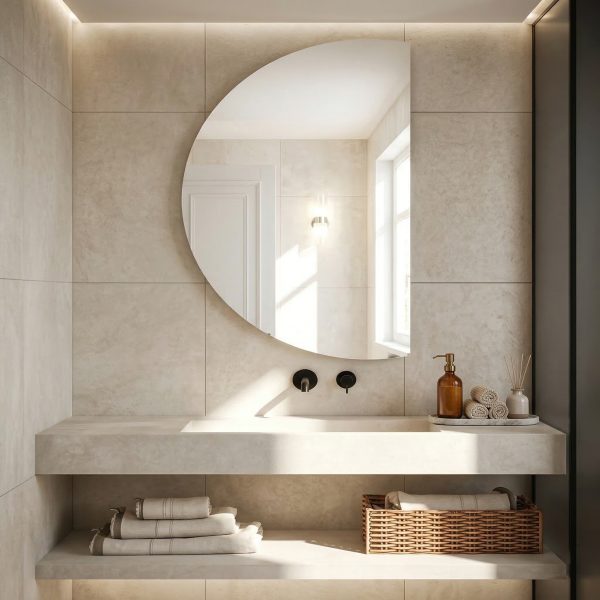 Lustro półokrągłe ścięty bok klasyczne - Mirage